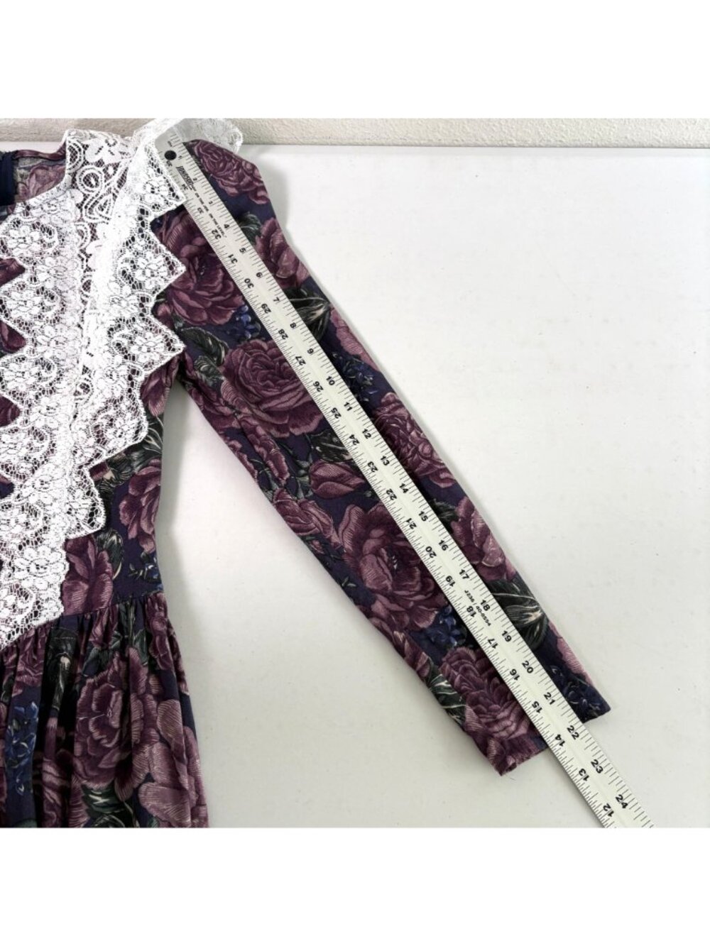 Vintage Jessica McClintock Gunne Sax Dress Size 3 4 Floral Lace Trim Cottage - Picture 8 of 13